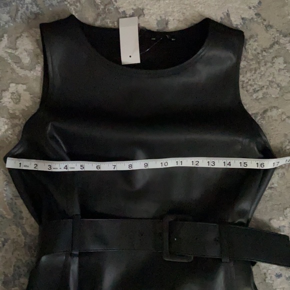 Ann Taylor Faux Leather Front Belted Top - Picture 7 of 8